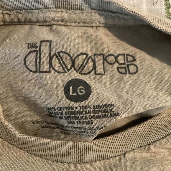 The Doors Vintage Green Washed Out Mushroom Crewneck Short Sleeve Bank Tee - Picture 4 of 4
